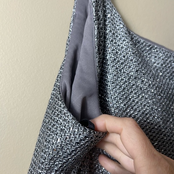 Vintage Molly Malloy Elegant Sparkly Silver Evening Gown Made in USA 8 Stunning - Picture 7 of 12